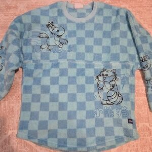 Disney Blue Sherpa Pixar Characters Spirit Jersey Size Large Embroidered